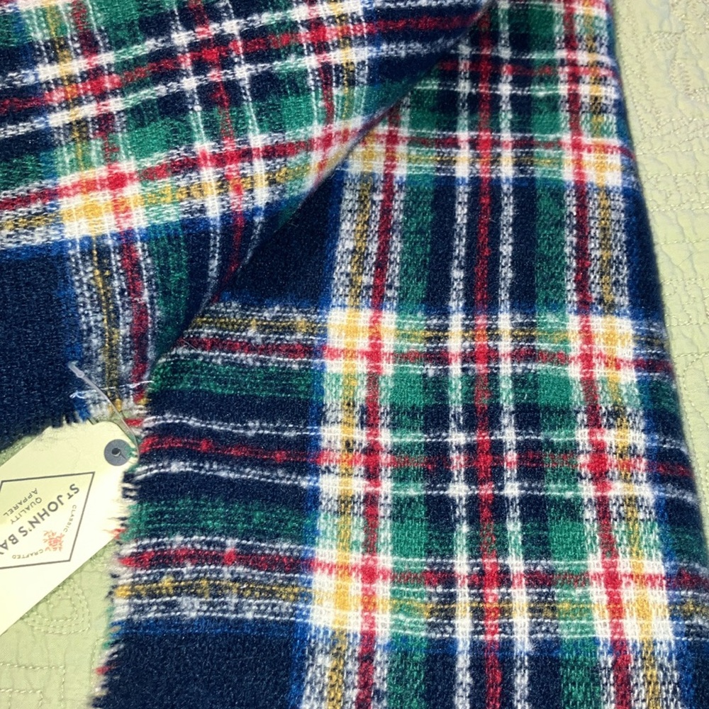 St. John's Bay Navy, Green & Red Plaid Scarf - Picture 3 of 5